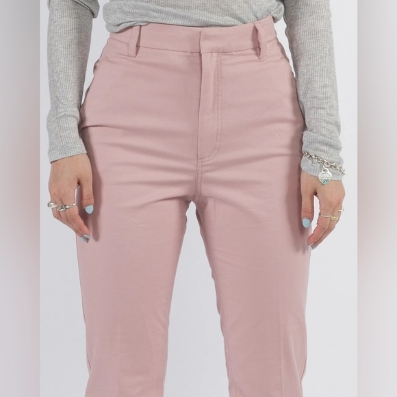 THE SCRIPT New With Tags Claudia Pants rose pink flat front straight leg linen 4 - Picture 2 of 10